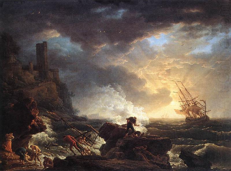 VERNET, Claude-Joseph Shipwreck  wr china oil painting image